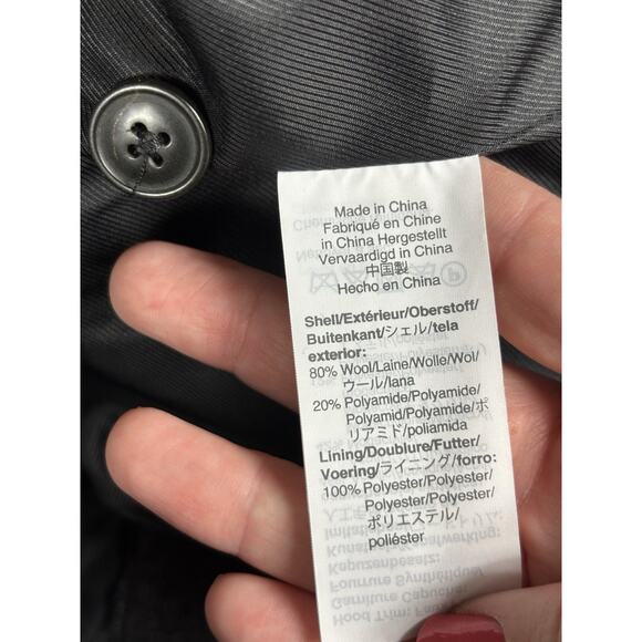 Madewell Vancouver Parka Coat Dark Grey Size XL Wool Blend Faux Fur Hood Pockets - Picture 4 of 16